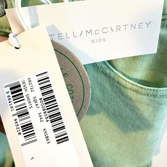 Stella McCartney Kids Girl Denim Mint Shorts.  Size 5 - Picture 5 of 7